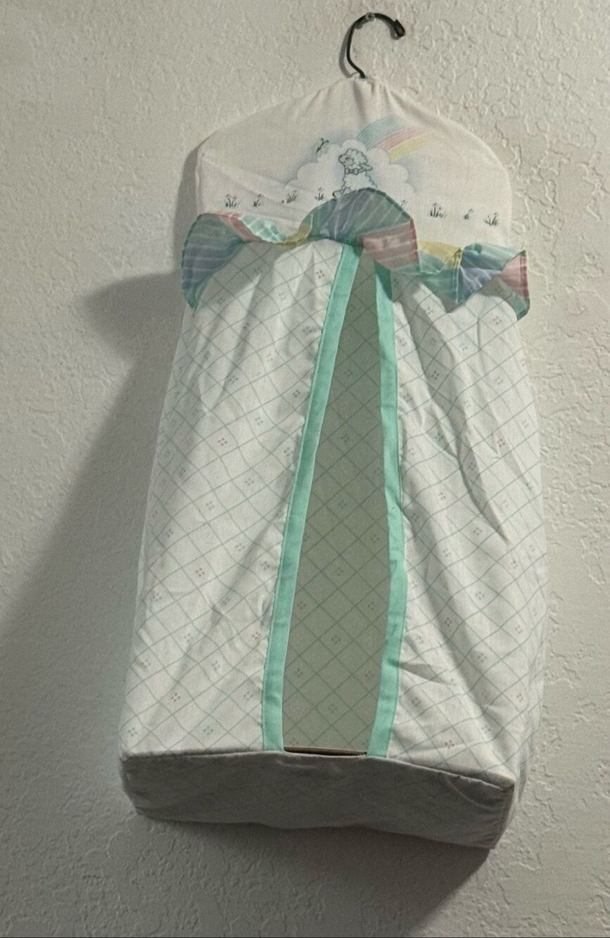 Vintage Sheep and Pastel Rainbows crib diaper hanger cover